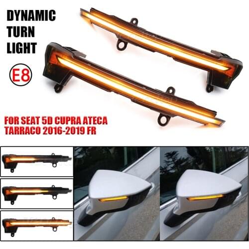 Dynamic Turn Signal Light For Seat 5D Cupra Ateca Tarraco 2016-2019 FR LED Side Rearview Mirror Indicator Blinker