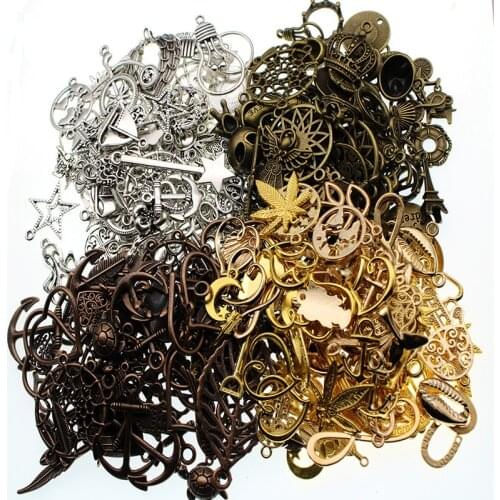 20pcs Vintage Metal 4color Mix Size Random Animal Charms Pendant for Jewelry Making Diy Bracelet Necklace Handmade Jewelry