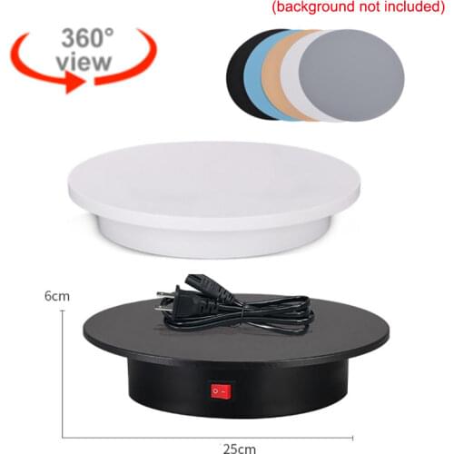 360 Degree Electric Rotating Photography Rotating Turntable Display Stand for Jewelry Product Display 3D Scan Pan with PVC