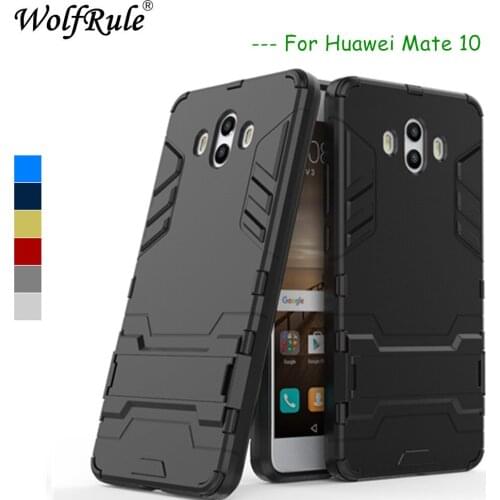 WolfRule Huawei Mate 10 Case Huawei Mate10 Cover Soft Rubber + Plastic Kickstand Case For Huawei Mate 10 Case Phone Shell 5.9"