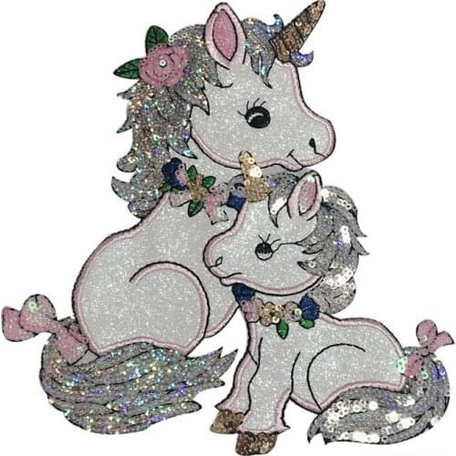 1Pc Unicorn Accessories Patches Sequins Patch For Clothing Appliques Lace Fabric Woman Dress Jeans Sticker Bag