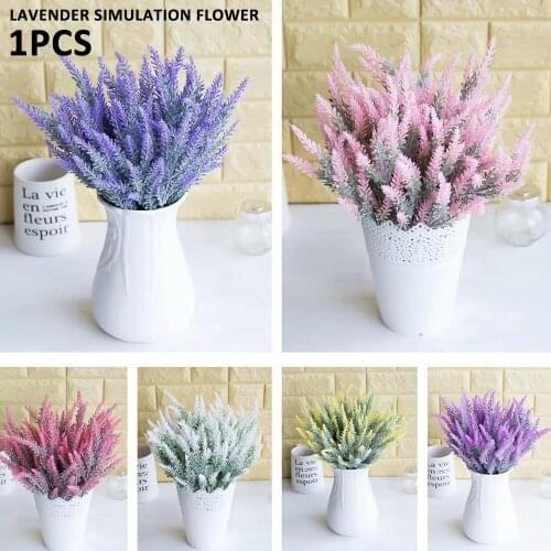 1pcs Multi color Plastic Fake Floral Plant Artificial Provence Lavender Flowers Home Birthday Party Indoor Wedding Decoration