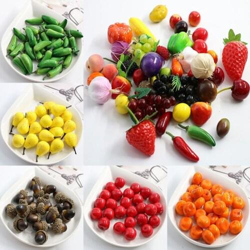 10Pcs/Lot Mini Artificial Fruit Model Foam Vegetables Fake Simulation Fruit Lifelike Home Wedding Party Garden For Decoration