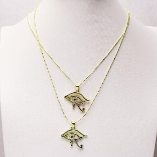 10 Pcs Eyes pendant necklace Handmade zircon eyes necklace pendant necklace jewelry Trendy necklace Gift fashion gift 7261