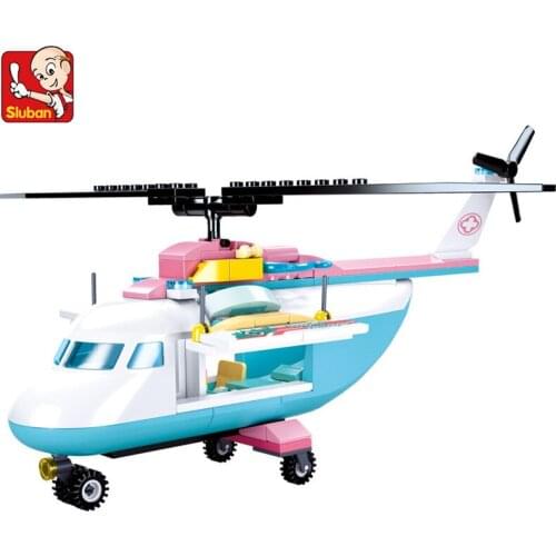 163Pcs Hospital Helicopter Model Building Blocks Sets Kits Friends DIY Creator Bricks Educational Toys for Children