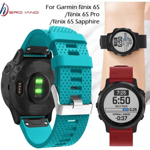 20mm Silicone Soft Bracelet Wrist Strap for Garmin Fenix 6S/6S Pro/5S/5S Plus Smart Watch band Replacement Wrist Belt watchband