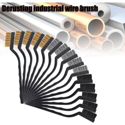 3/9Pcs Wire Brush Set Durable Easy Operation Non-Slip Handle Long Lasting Convenient For Cleaning Welding Slag Rust Home Gadget