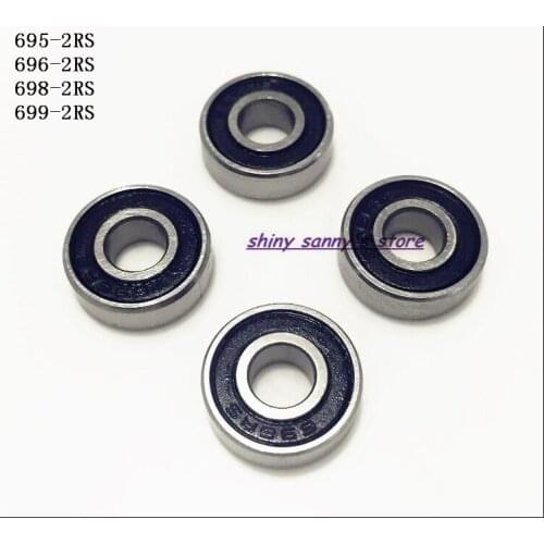 30 pcs/Lot 695-2RS, 696-2RS, 698-2RS, 699-2RS Rubber Sealed Ball Bearing Miniature Bearing Brand New