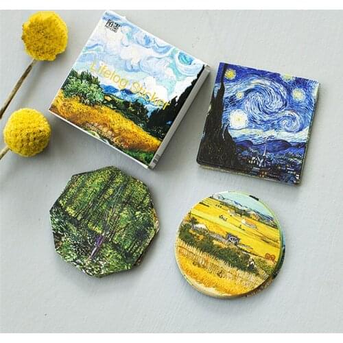 45pcs/lot kawaii Van Gogh Oil Painting mini paper sticker Decoration DIY Calendar Scrapbooking Sticker Stationery label stickers