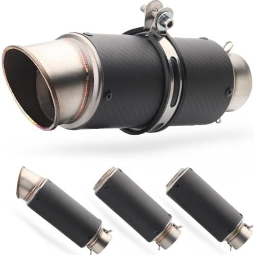 51-60mm Universal Motorcycle Short Exhaust Muffler Tip Pipe With DB Killer Silp On Motorcycle Silencer carbon fiber Exhaust pipe