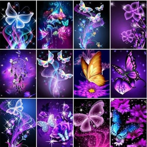 5D DIY Full Square Diamond Painting Butterfly Mosaic Diamond Embroidery Animal Picture Of Rhinestone Home Wall Decoration