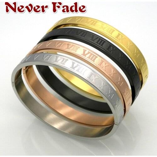 Never Fade 2019 Royal Roman Numerals Bracelet Men Punk Simple Gold & Silver Bracelet For Men Pave Cubic Zirconia Jewelry Gift
