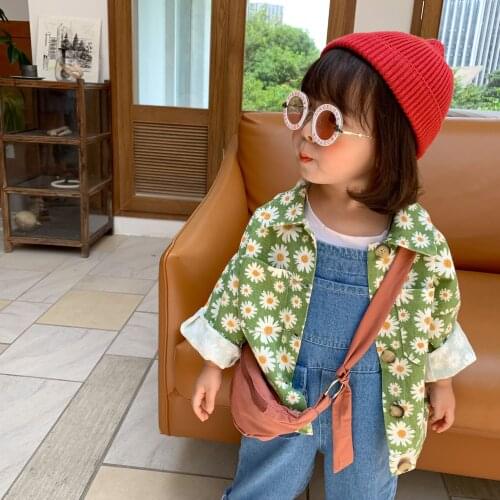 Kids Jackets Fashion Korean Daisy Jacket for Girls Toddler Baby Clothing 2 3 4 5 6 Y 2020 New Arrival Boys Outerwear Wholesale