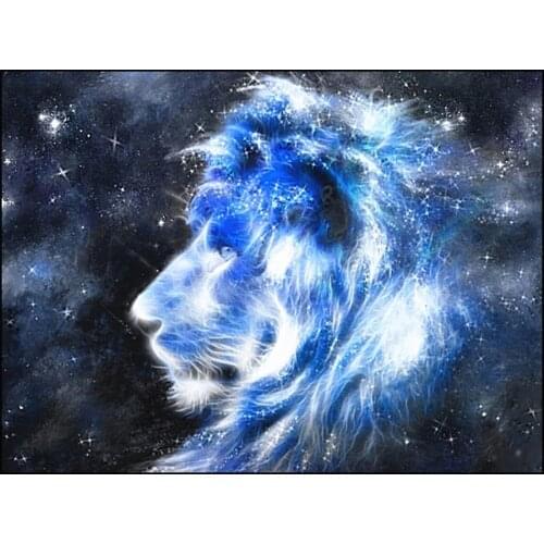 Diy 5d Painting with Diamonds Abstract Leonis Lion Constellation Full Square Drill Crystal Mosaic Diamond Painting Embroidery