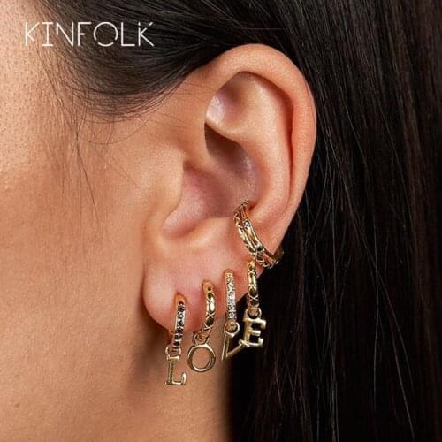 KINFOLK Fashion Gold Small Hoop Earrings For Women Hoops Dangle Earring Stud Womens Fashion Jewelry Earings Set 2020