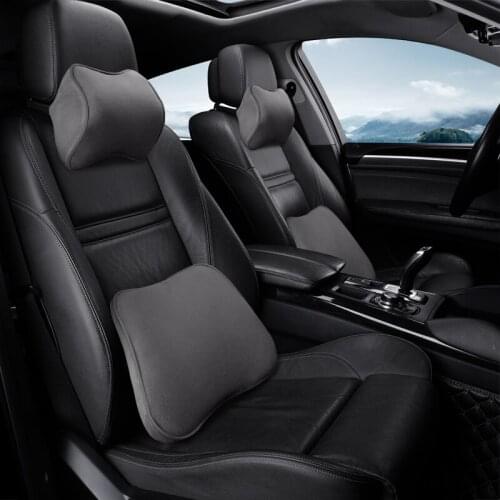 KKYSYELVA Memory Foam Lumbar Support Cushion For Car And Headrest Neck Pillow Kit Interior Accessories