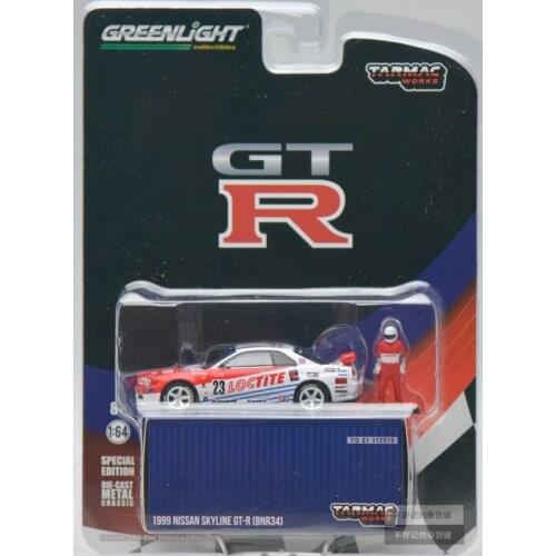 GreenLight & Tarmac Works 1:64 1999 Skyline GT-R R34 #23 Collection Metal Die-cast Simulation Model Cars Toys