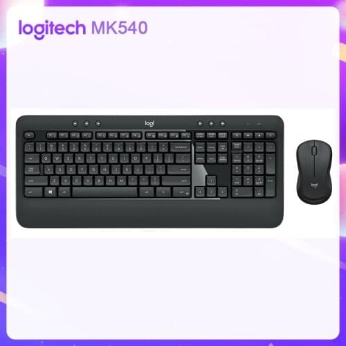 Logitech MK540 Advanced Wireless Keyboard Mouse Combo Plug &Play Tiny Unifying USB Receiver Long Battery Life Full-Size Keyboard
