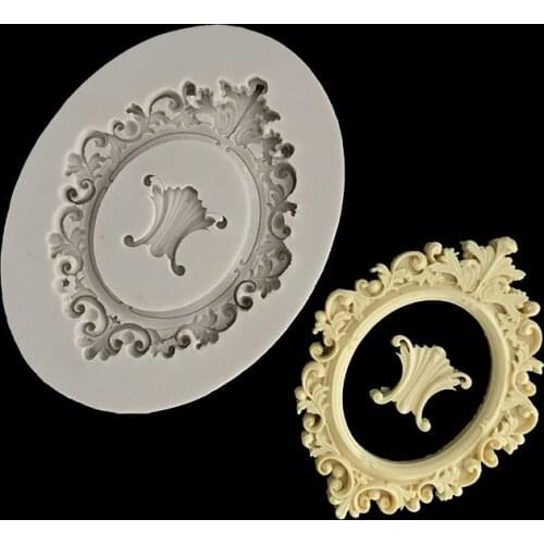 Minsunbak New European embossed photo frame frame cake fondant silicone mold Cake decoration tools Chocolate Sugar Craft Tool