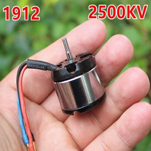 2500KV Micro 1912 Brushless Motor Outer Rotor Model Airplane Mini 25mm BLDC for Helicopter RC Drone Fixed-wing Plane Model UAV