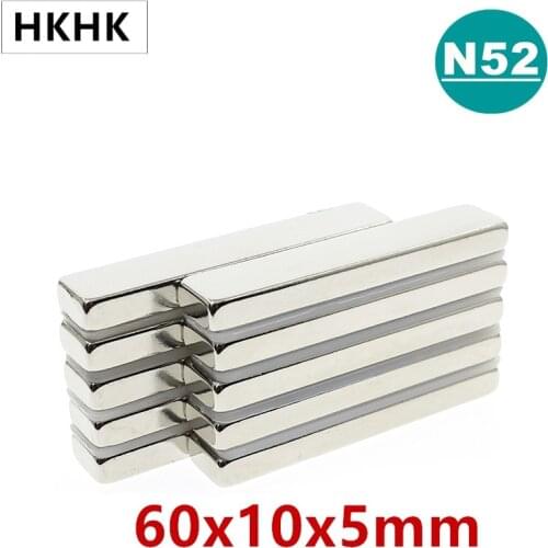 N52 60x10x5 mm Neodymium Magnet 60mm x 10mm x 3mm NdFeB Block Rectangular Super Powerful Strong Permanent Magnetic imanes 60mm