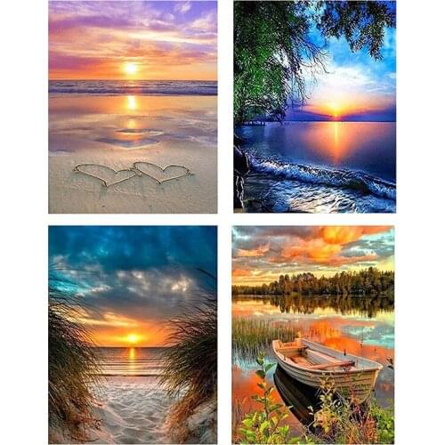 New 4 Pack Diamond Painting Kits for Adults Full Round Drill Diamond Painting Rhinestone Embroidery Pictures Cross Stitch