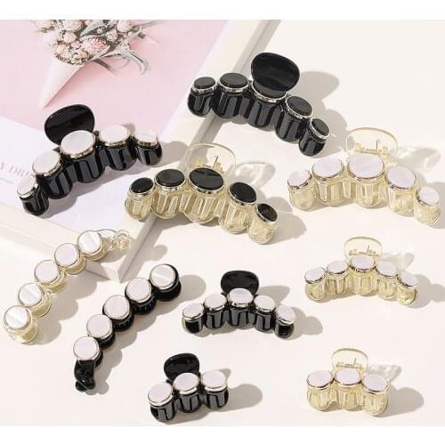 Big Acrylic Barrette Crab Hair Claws Bath Dot Resin Ponytail Holder Clip Large Hair Clamps Fashion Hair Accessories for Women