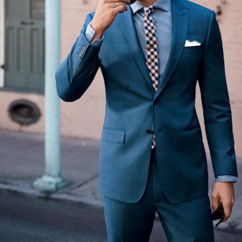 New Style Tailor Made Fashion Solid Made Men Suits Slim Fit Groom Tuxedo For Wedding Dress Party Male Clothing (Jacket+Pants)