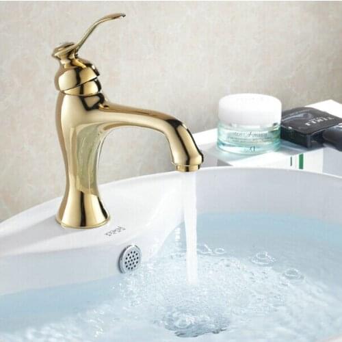 Wholesale and Retail Golden Basin Mixer Taps Single Handle Deck Mounted Torneira Banheiro Sink Faucet G1011