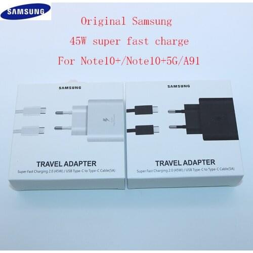 Samsung Original 45W USB-C Super Adaptive Fast Charge Charger EP-TA845 For Samsung GALAXY Note 10 Plus Note10Plus 5G A91 Note10