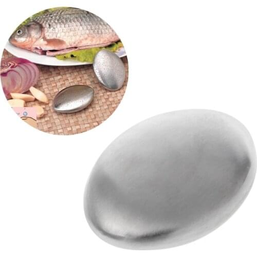 Stainless Steel Oval Soap Kitchen Bar Odor Remover Garlic Deodorize Gadget Tool AXYC