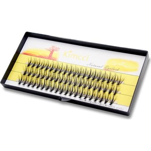Kimcci 60 Bundles Mink Eyelash Extension Natural 3D Russian Volume Faux Eyelashes Individual 20D Cluster Lashes Makeup Cilios