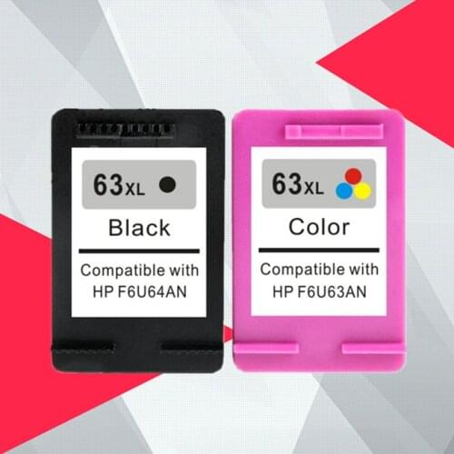 Compatible 2PK for HP 63 63XL Remanufactured Ink Cartridges for HP Deskjet 1110 1112 2130 2131 2132 2133 2134 3630 for hp63