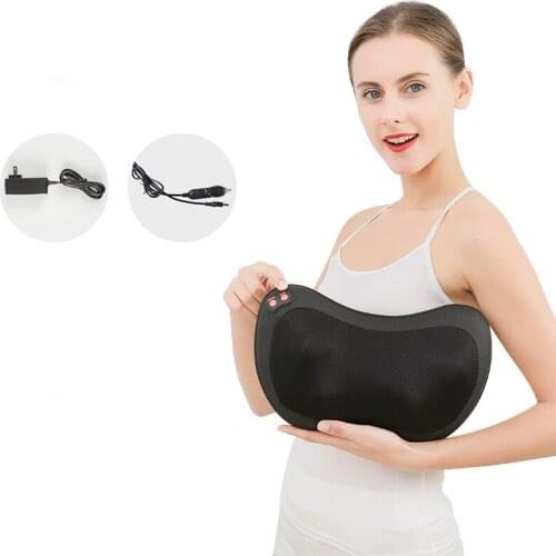 Back Neck Massager with Deep Tissue Kneading Muscle Electric Massage Pillow with Heat Shiatsu for Waist Shoulder Legs Foot