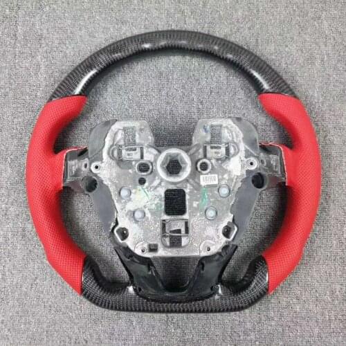 Cuatomized Real Carbon Fiber Sports Steering Wheel Alcantara Leather compatible for Lincoln MKZ 2014-2020