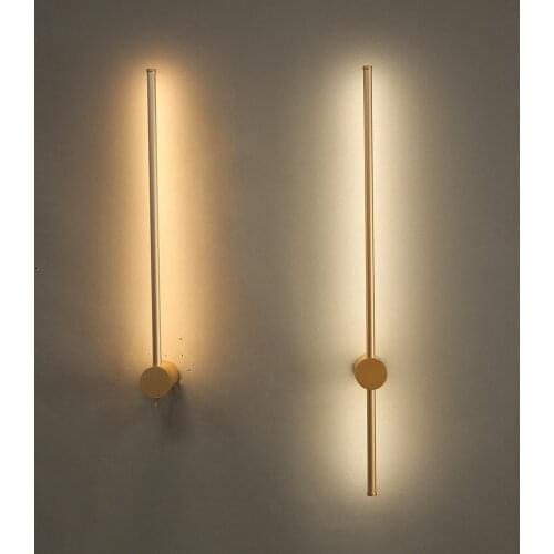 Gold Line LED Wall Lamp Living Room Home Decor Sofa Background Wall Light Fixture Modern Creative Simple Bedroom Bedside Lamp