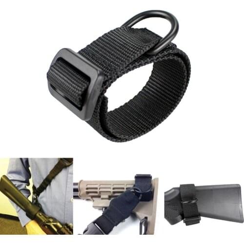 Abay Military Airsoft Tactical ButtStock Sling Adapter Strap Accessories Hunting Belt Rifle Gun Stock Strapping Gun Rope Q3V0