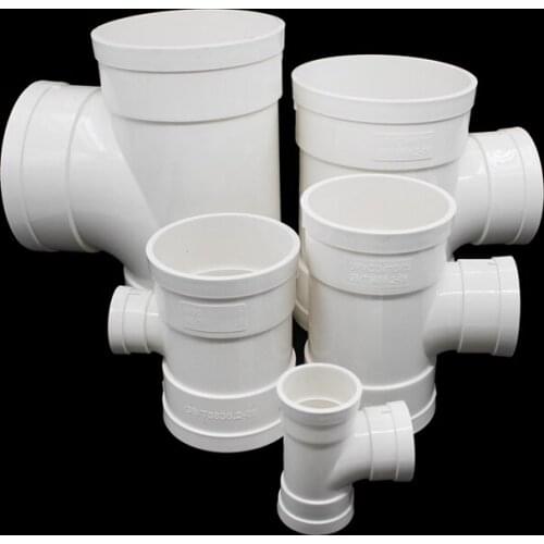 Three-way Drainage Pipe PVC White Drain Pipe Tee Drain Pipe Fittings Accessories Garden Kitchen Drain Fitting Joint 1 Pcs
