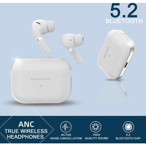 HAPPYAUDIO TWS Headphones Bluetooth 5.2 Wireless Headset Active noise cancellation Sports Earbuds with Mic ANC Noise Reduction