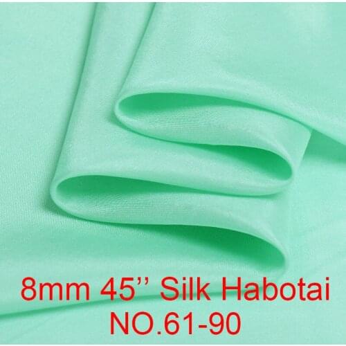 High quality 100% pure 8mm silk habotai fabric solid color 114cm 45" width in stock