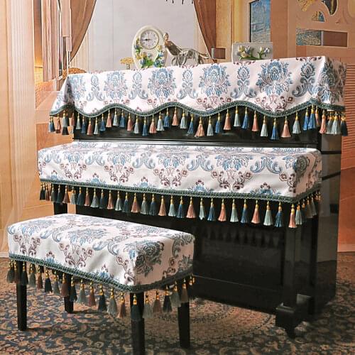 High-end Piano Cover Full Cover European-style Dustproof Piano Cover Three-piece Piano Cover Stool Cover Thickened Piano Cover