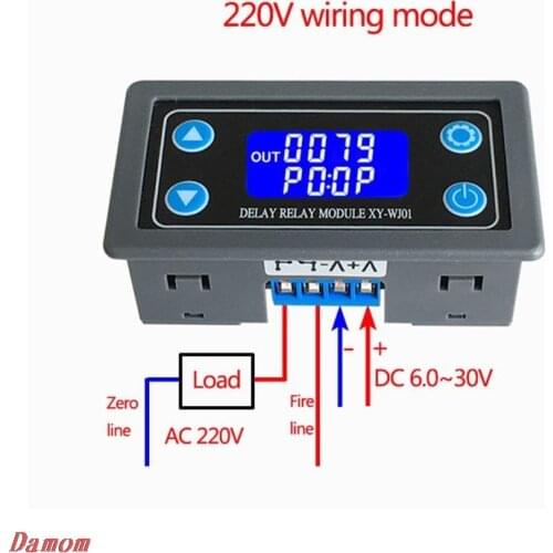 XY-WJ01 Delay Relay Module With Digital LED Dual Display Cycle Timing Circuit Switch