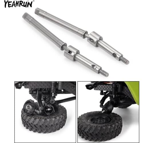 YEAHRUN 1Pair Metal Front CVD Dogbone Drive Shaft For 1/24 Axial SCX24 90081 RC Rock Crawler Car Parts