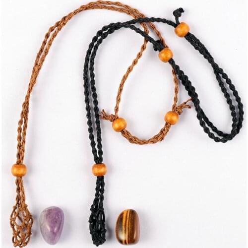 10pcs Adjustable Crystals Pendant Stone Holder Empty Stone Holder Braided Necklace Cord For Making Jewelry Amulets Pendants