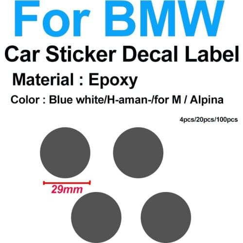4x20x100x 29mm Blue white/alpina for Epoxy/Aluminum Car Steering Sticker Decoration Label Decal Badge Emblem Logo