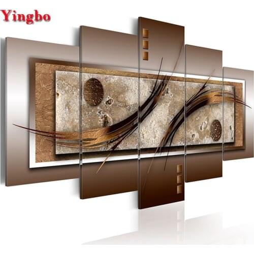 5 Panels 5D DIY Diamond Painting Cross Stitch kit Abstract art Diamond Embroidery RoundSquare mosaic pattern Modern Minimalist