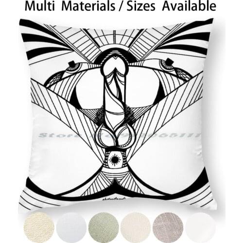 Abstract 1 Pillow Case Throw Pillow Cover Cotton Linen Flax Black And White Erotic Art Abstract Abstract Male Mens Art Gay Art