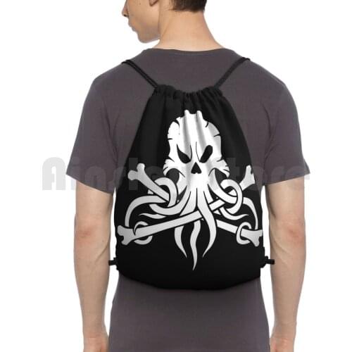 Alestorm Squid Backpack Drawstring Bags Gym Bag Waterproof Alestorm Folk Power Pirate Metal Music Skull Logo Squid
