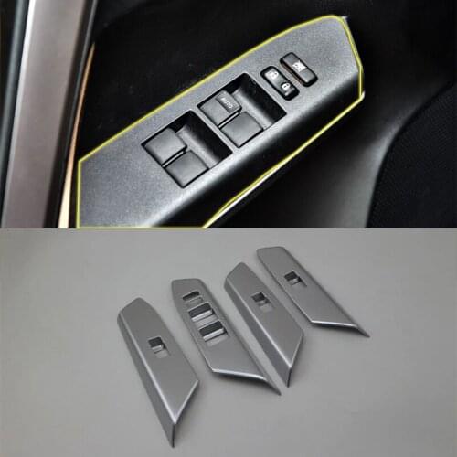 Car Accessories Interior Decoration LHD ABS Armrest Window Lift Down Rises Cover For Toyota RAV4 2016 Car Styling