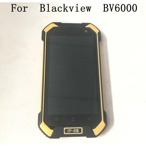 Used LCD Display Screen + Touch Screen + Frame For Blackview BV6000 4.7 MT6755 Octa core 1280x720 Free Shipping